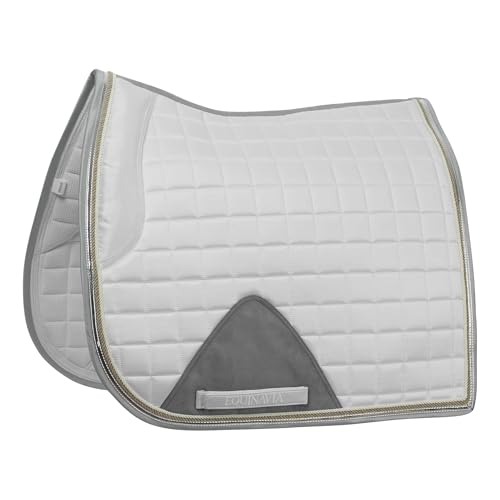 Equinavia Copenhagen Stay Put Dressage Saddle Pad - color: White/Slate Grey, size: Horse