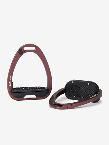 LeMieux Vector Control Stirrup - New Generation - Spring Loaded Hinged Arm - Cross Track Grip Surface - color: Auburn