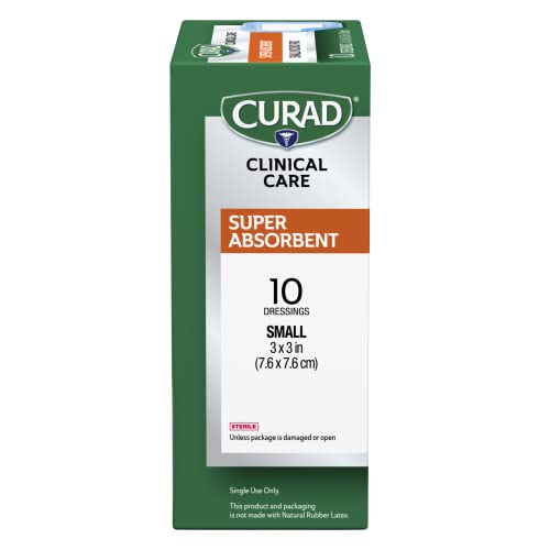 Curad Super Absorbent Wound Pad, Small, 3" x 3", 10 Count, 3 Pack - size: 3" X 3", style: 3 Pack