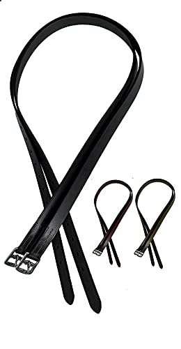 Majestic Ally Genuine Leather English Stirrup Leather (Pair) - color: Black, size: 60 inch