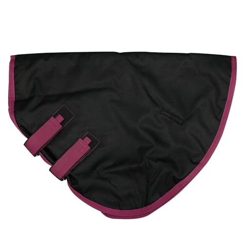 Grewal Equestrian 1200D Ripstop Pony Hood For Blanket - color: Grey/Burgundy Trim, size: 48"