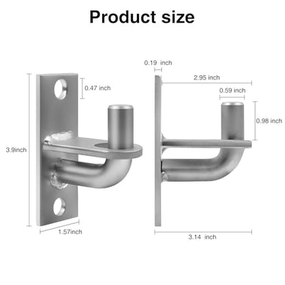 Gate Hinges,2 PCS Wall Mount Gate Hinge,Gate Hinges Heavy Duty for Farm Gates,Chain Link Fence Gate Hinge with 5/8 Hinge Pin (Screws Not Included) - color: Silver, size: 2 Pack