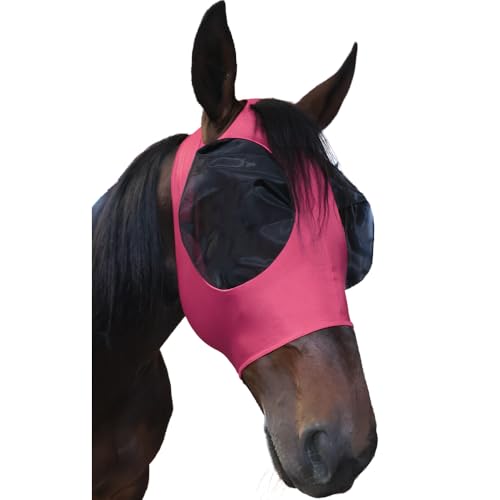 Stretch-Fit Fly Mask - color: Hot Pink, size: Pony