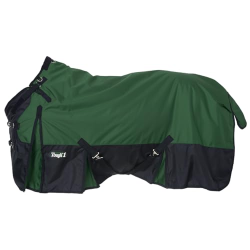 TOUGH1 1680D Turnout Blanket with SNUGGIT Neck, Hunter Green, 72-in - color: Hunter Green, size: 72