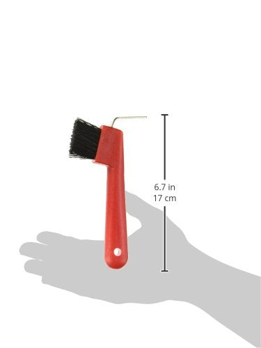 PARTRADE 245855 737 Hoof Pick with Brush, 7", Red - color: Red