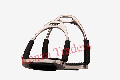 Silver Flexible Safety Stirrups – Shock Absorbing Stainless Steel Irons for Horse Riding - Stainless Steel Flexible Safety Stirrups - size: 4.75" inch