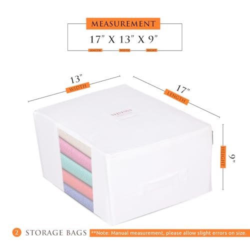 Cashmere Sweater Storage Bags | PACK OF 2 |Breathable & Washable Sweater Storage Bags | Suitable Clothes Organizer For Sweaters, Merino Wool, Scarves and more - size: LARGE
