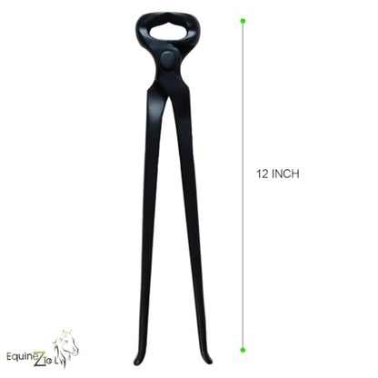 Hoof Nipper 12 Inch–Heavy-Duty Vanadium Steel Farrier Tool–Black Forged Track Veterinary Hoof Trimmer for Horses,Goats & Livestock–Precision Sharp Jaws for Clean Cuts–Professional Farrier Supplies