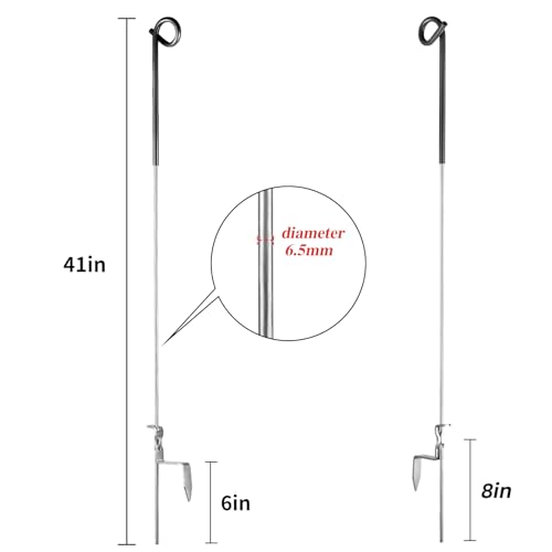 30PCS 41" Electric Fence Step-in Pigtail Posts, Single Rope Stakes - color: Black