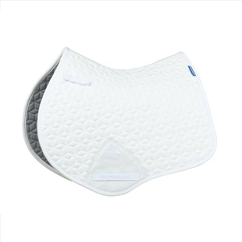 WeatherBeeta Suede Elite Air-Tec Jump Shaped Saddle Pad - color: White, size: L