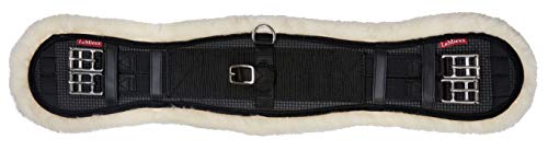 LeMieux Simuwool Integrated Mono Girth - Dressage/Jumping - color: Black / Natural, size: 75cm