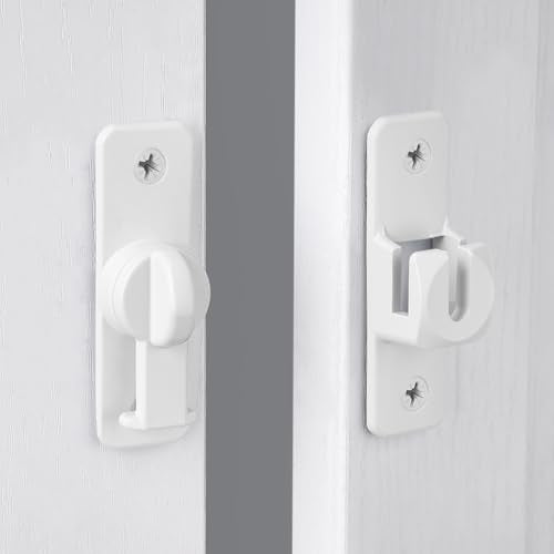 White Aluminum Alloy Gate Lock,90/180 Degree Barn Door Latch - color: White