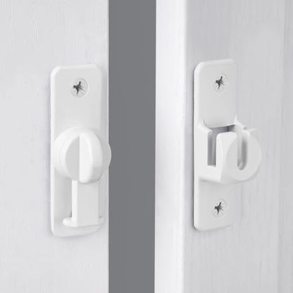 White Aluminum Alloy Gate Lock,90/180 Degree Barn Door Latch - color: White