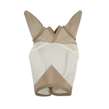 ECP Equine Comfort Products Horse Fly Mask with Ears, UV Protection, Bug Shield, Adjustable Strap, Breathable Micro Mesh, Reinforced Eye Darts, Lightweight Fit, Beige - color: Beige