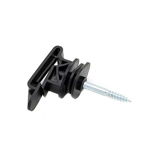 Electric Fence Screw-in Tape Insulators, 25 Pcs, Black | Wood Post Insulators, Poly Tape Insulators, 1 Free Insulator Socket Tool