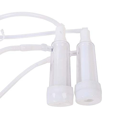 Electric Dual Head Goat Milking Machine Portable Pulsation Milking Machine Piston Vacuum Pump Stainless Steel Milking Equipment 5L/1.32Gal