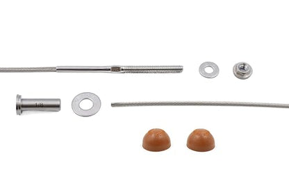 1/8" Cable Railing Kit – 5 Ft Stainless Steel 316 for Metal Posts – No Crimping Required Easy Install System – Brown End Caps - color: Brown Caps, size: 5 Feet