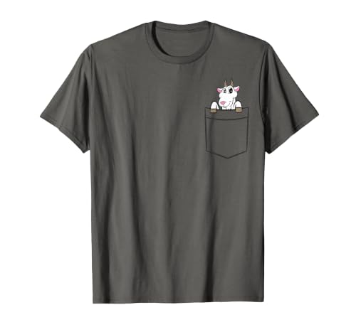 Goat in The Pocket Farm Animal Cute Pocket Goat T-Shirt - color: Asphalt Grey, size: 4X-Large