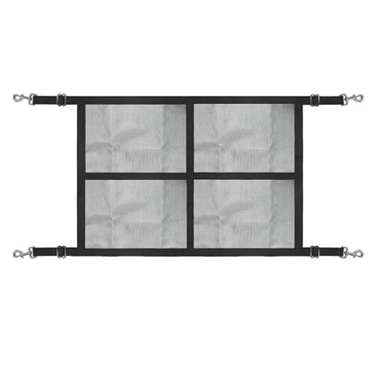 Stall Guard for Horse, 27"x19" Adjustable Nylon Horses Stall Guard with Straps & Snaps | Easy to Install in Stable and Barn - color: Black (Mesh)