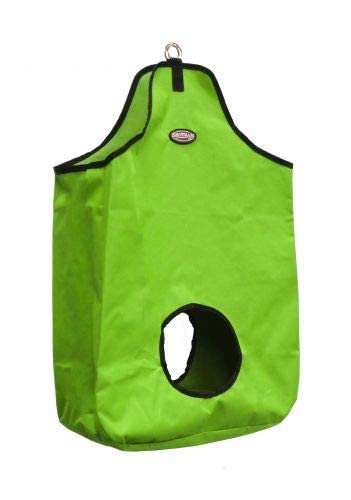 Showman Double Open Nylon Hay Bag - color: Lime