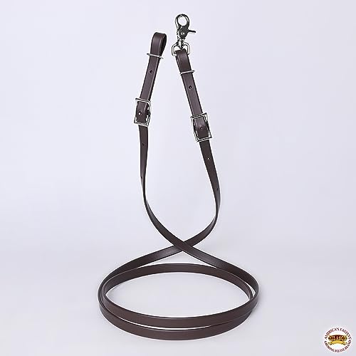 HILASON Western Horse Biothane Leather Rein, Full Size - color: Brown