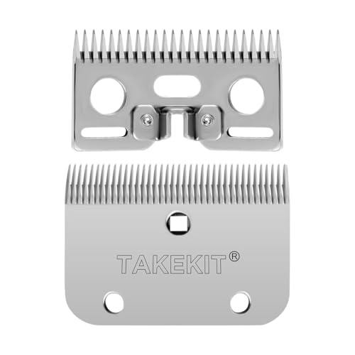 TAKEKIT Horse Clippers Replacement Blades, Detachable Universal Blades for Professional Horse Grooming Clippers, Top and Bottom, Stainless Steel, 35-Teeth