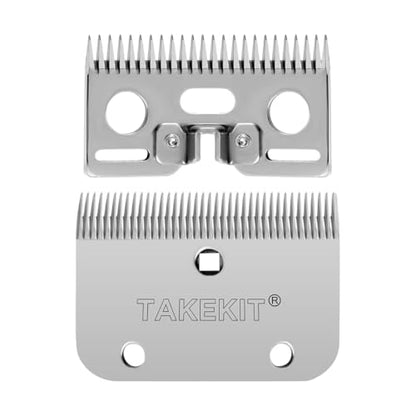 TAKEKIT Horse Clippers Replacement Blades, Detachable Universal Blades for Professional Horse Grooming Clippers, Top and Bottom, Stainless Steel, 35-Teeth