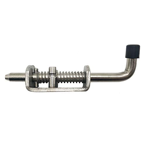 2 Pack Heavy Duty Stainless Steel Spring Loaded Latch Faster Locking Bolt Lock for Door Shed Gate or Tailgate Trailer Garage