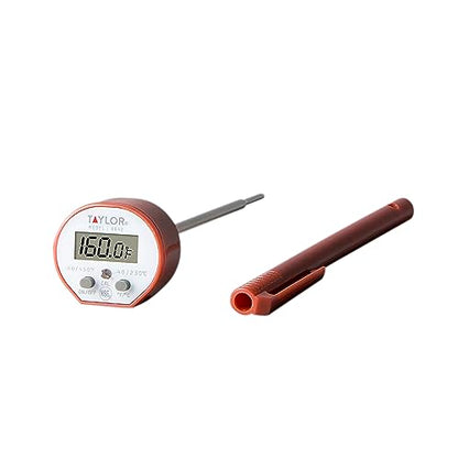 Taylor Waterproof Digital Instant Read Thermometer For Cooking, BBQ, Grilling, Baking, And Meat, Comes With Pocket Sleeve Clip, Red - style: Cooking Digital Quick Read Thermometer
