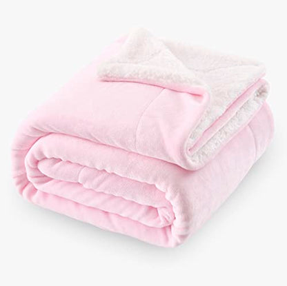 SOCHOW Sherpa Fleece Throw Blanket, Light Pink, 50x60 inches | Double-Sided Super Soft Luxurious Plush Blanket Throw Size - color: Light Pink, size: 50"×60"