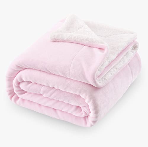 SOCHOW Sherpa Fleece Throw Blanket, Light Pink, 50x60 inches - color: Light Pink, size: 50"×60"