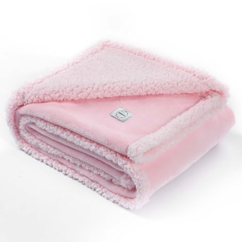 Waterproof Dog Blanket Reversible Fluffy Pet Bed Cover Pink Puppy Blankets Leakproof Sofa Couch Washable Cover Cat Pet Blanket for Warm-S - color: Pink, size: S-71*100cm(28*40in)
