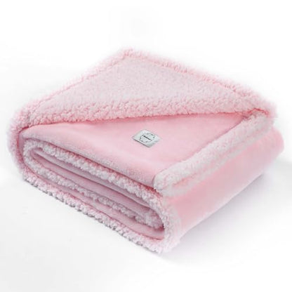 Waterproof Dog Blanket Reversible Fluffy Pet Bed Cover Pink Puppy Blankets Leakproof Sofa Couch Washable Cover Cat Pet Blanket for Warm-S - color: Pink, size: S-71*100cm(28*40in)