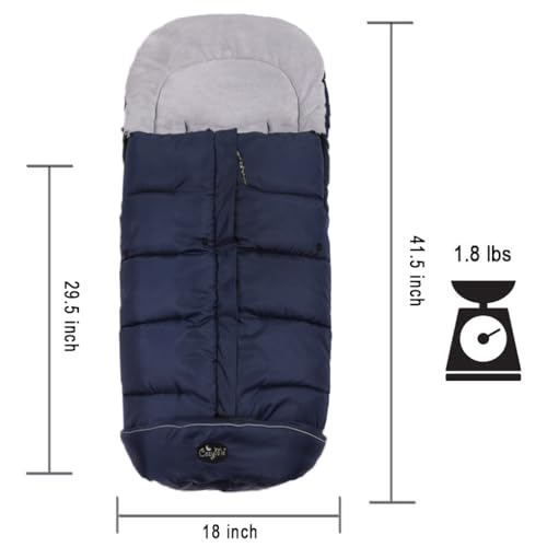 CozyMe Stroller Footmuff, Insulated Stroller Blanket Evelution for Winter Baby, Universal Waterproof Winter Bunting Bag, Cozy Universal Travel Gear Stroller Sleeping Bag Fit for 6M-4T - color: Navy