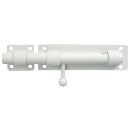 Alise 8 inch Barrel Bolt Latch,Heavy Duty Slide Lock for Barn Door | White SUS304 Stainless Steel Padlock-Style Slide Bolt Latch,Security Gate Latch for Wooden Fence,Interior or Outdoor Door - color: White, size: 8 Inch