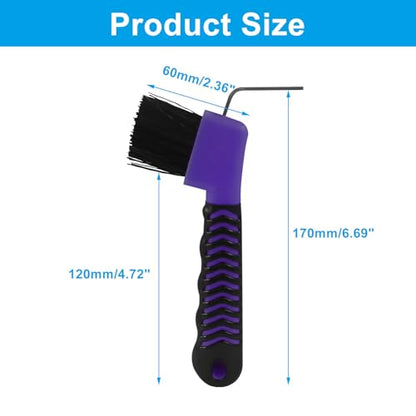 Litoexpe 1 Pcs Purple Horse Hoof Pick with Brush - color: Purple