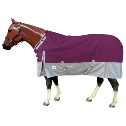 2000 Denier Waterproof Adjustable Standard Neck Turnout Sheet - color: Plum - Grey, size: 81