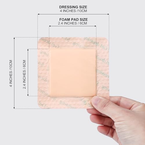30 Pcs Silicone Foam Dressing 4x4 Gentle Border, Waterproof Silicone Bandages for Wounds Care, Bed Sore Patches, Super Absorbent Wound Dressing, Self Adhesive Pressure Sore Pads - size: 4''x4'' (30 Packs)