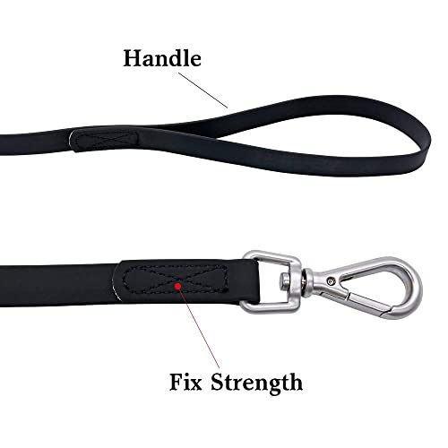 Waterproof Dog Training Leash 50FT 30FT 15FT 10FT 5FT Heavy Duty Recall Long Lead for Large Medium Small Dogs (15FT, Black) - color: Black, size: 15FT