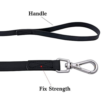 Waterproof Dog Training Leash 50FT 30FT 15FT 10FT 5FT Heavy Duty Recall Long Lead for Large Medium Small Dogs (15FT, Black) - color: Black, size: 15FT