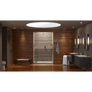 KOHLER 9156-SH Bellwether Aluminum Drain Cover for 60-Inch x 32-Inch Shower Base, Bright Silver - color: Bright Silver
