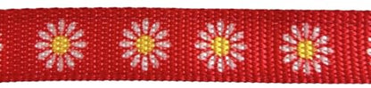 Nylon Foal Halter with Detachable 13" Catch - color: Red with Daisies