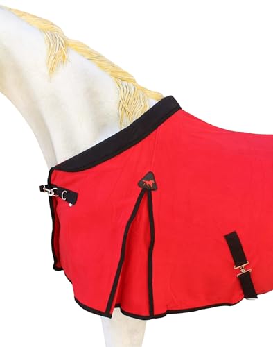 76" Horse Sheet Polar Fleece Cooler Exercise Blanket Wicks Moisture 43F02 - color: Red, size: 76 inches