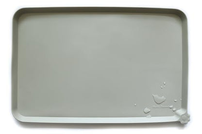Hoki Found L Silicone Non Slip Pet Dog Cat Bowl Mats - Placemat - Feeding Mat - Waterproof - For Carpet - Cream Green - color: Cream Green, size: 22" x 14"