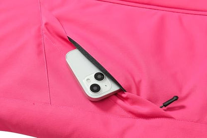 MOERDENG Women's Warm Winter Coat Insulated Snowboarding Jacket - color: Rose Red, size: Small