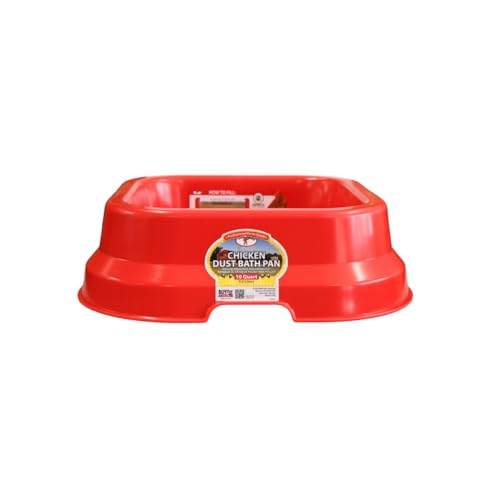 Little Giant® Chicken Dust Bath Pan - 10 Quart Heavy-Duty Plastic Poultry Grooming Basin for Hens & Chicks - Coop Container Tub with Drainage Holes for Dirt, Sand & Ash - Made in USA