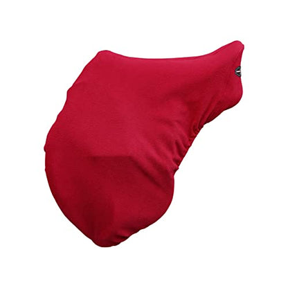 Harrison Howard Fleece Saddle Cover for GP/Close Contact Saddles, Dust Protection, Machine Washable, Elastic Fit - Red - color: Red, size: GP/CC-One Size