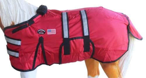 54-60(XXLarge) 1680D Miniature Weanling Donkey Pony Horse Foal Winter Blanket 519TS01RD - color: Red, size: 54-60 Inches (XXLarge)