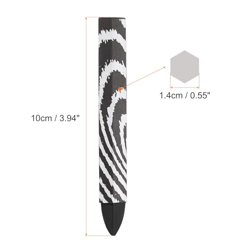 PATIKIL Lumber Marking Crayons, 6 Pack 4"x0.55" Hex Wax Tire Marker Crayons Black - color: Black