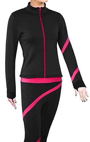 NY2 SPORTSWEAR Figure Skating Polartec Polar Fleece Spiral Jacket - Child Sizes - color: Fuchsia, size: X-Small